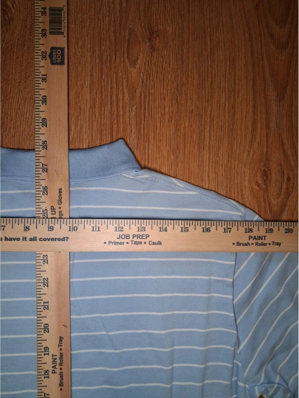 Ralph Lauren Polo Shirt Mens Large Light Blue Cotton Striped